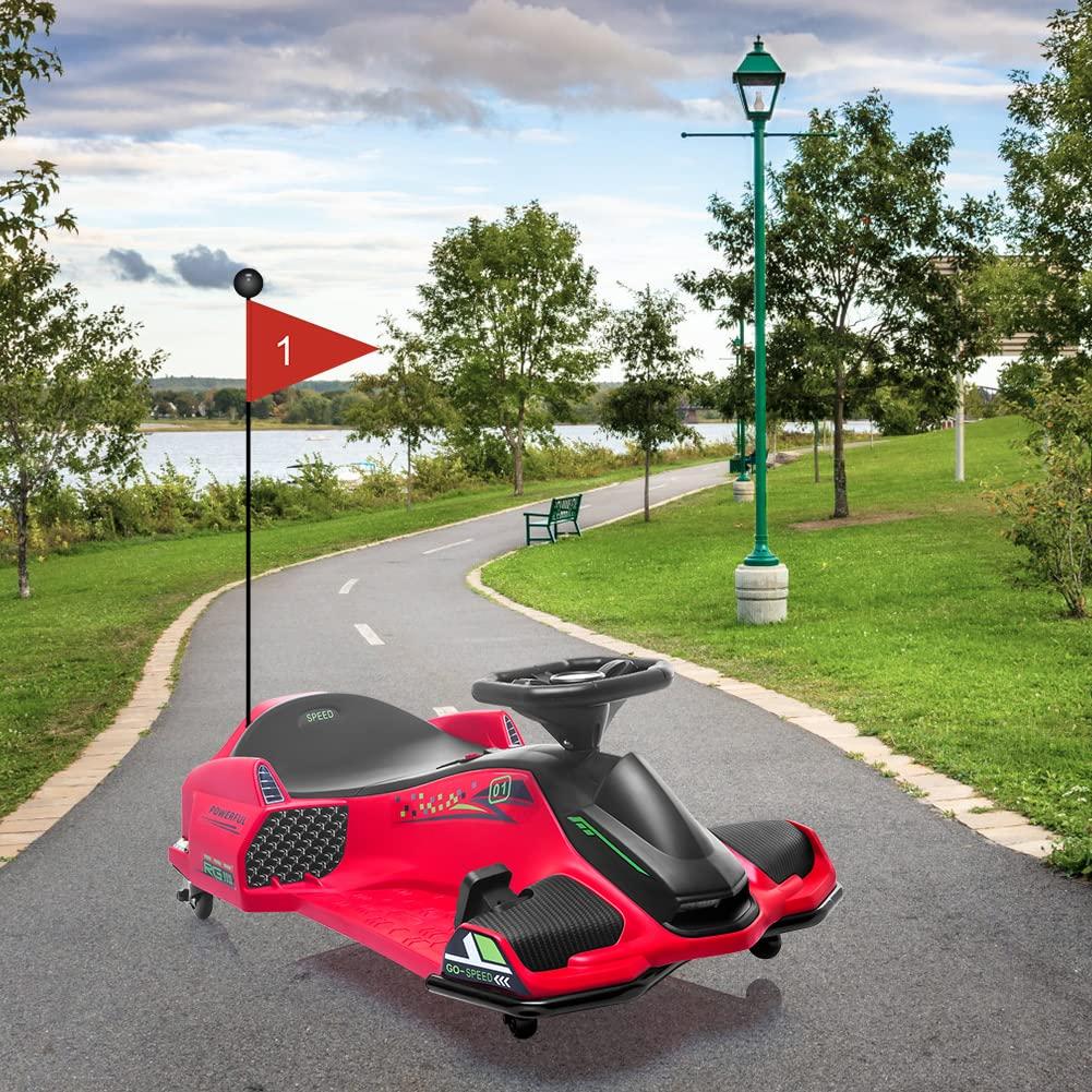 Karting électrique Garvee Kids Drift 45W rouge – Avec cadre en métal, moteur de 45W et fonction drift pour les enfants de 8 ans et plus sur les rues, les places ou dans le jardin.