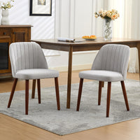 Chaises de salle à manger Garvee en bois, lot de 2, rembourrées, confortables, pour cuisine et restaurant, grises, 52 cm (P) x 46 cm (L) x 76 cm (H)