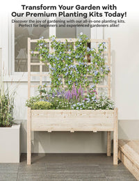 Jardinière surélevée Garvee avec treillis, en bois résistant aux intempéries, grand format, pour balcon et jardin, ergonomique