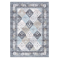 Tapis Garvee Boho, lavables et antidérapants, pour salon, salle à manger, chambre, cuisine, bleu, 120 x 170 cm