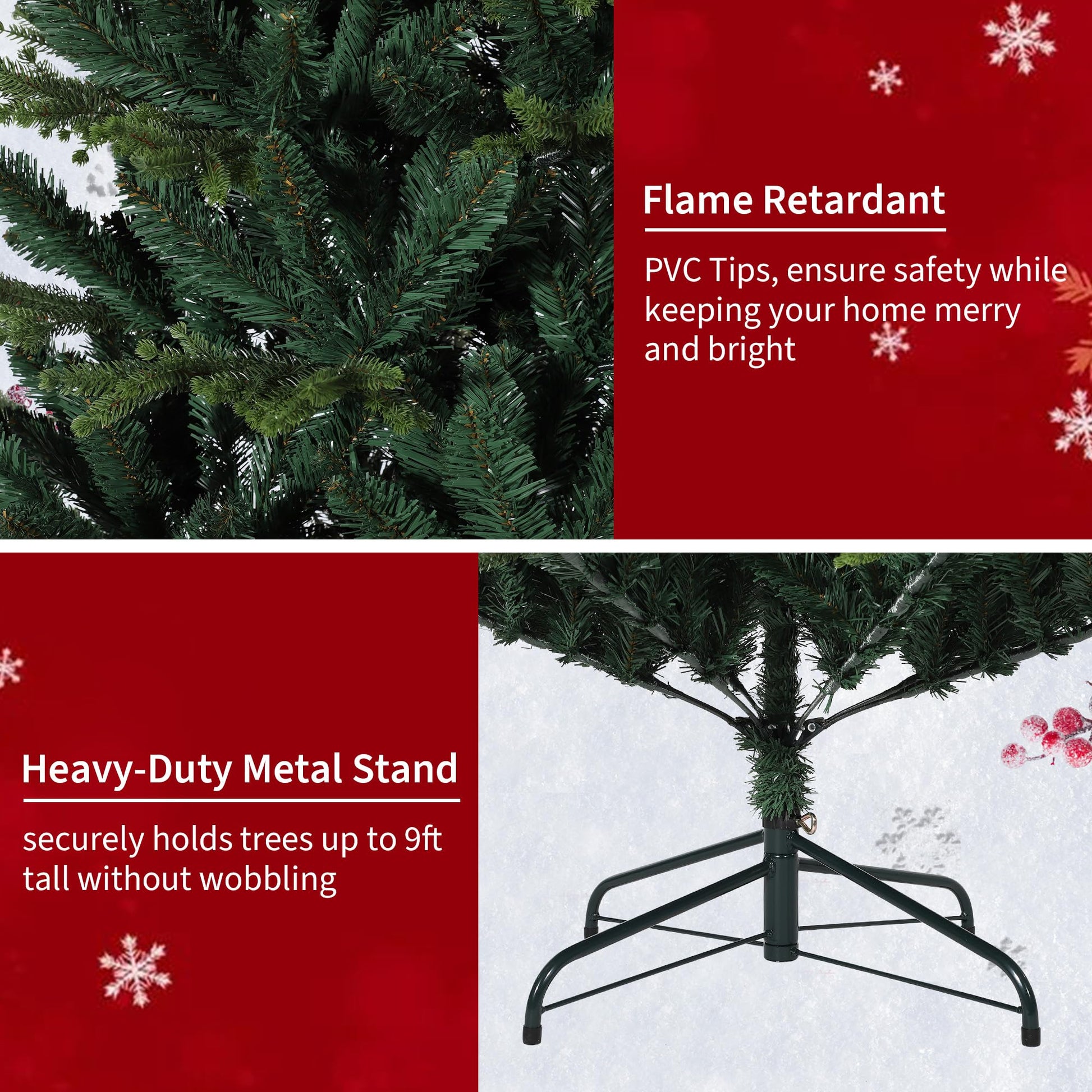 Sapin de Noël artificiel Garvee 240 cm en PE/PVC, magie de Noël avec éclairage haut de gamme pour salles et événements de Noël