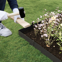Ensemble de 6 bordures de jardin Garvee, acier Corten, 101,6 cm x 20,3 cm, à enfoncer au marteau, antirouille, flexibles, pour pelouses et allées