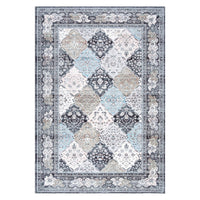 Tapis de couloir marocain Garvee Easy-Care antidérapant et lavable, idéal pour le salon, la chambre d'enfant ou le bureau, 80 x 150 cm, bleu.