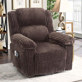 Garvee Fauteuil Releveur Électrique avec Massage et Chauffage, pour Seniors et Personnes à Mobilité Réduite, Velours Marron, 84 × 95 × 104 cm - Marron