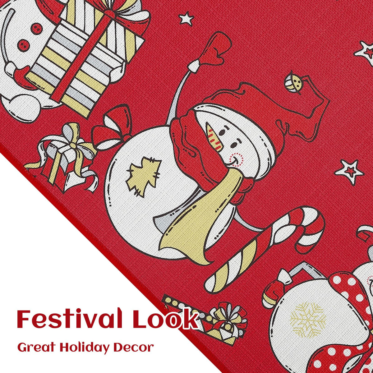 Paillasson de Noël Garvee Bonhomme de neige rustique antidérapant en coton style ferme 40x60cm intérieur et extérieur