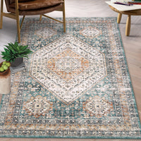 Garvee Waschbarer Teppich 80 x 150 cm Kunstwolle Rutschfest Niedriger Flor Für Schlafzimmer Wohnzimmer Esszimmer