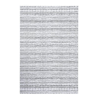 Tapis marocain bohème GARVEE 200x290cm Gris, déperlant, à poils courts, résistant aux taches et à l'huile, lavable, salon et chambre