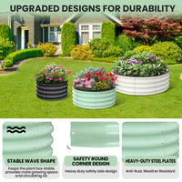 Jardinières surélevées d'extérieur Garvee, lot de 2, 120 x 120 x 30 cm, acier galvanisé, antirouille, structure à base ouverte, vert, pour jardin et balcon