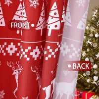 Rideau de douche Garvee Noël avec motif sapin et cerf, imperméable, magnétique, 89 x 183 cm, rouge et blanc, décoration de salle de bain