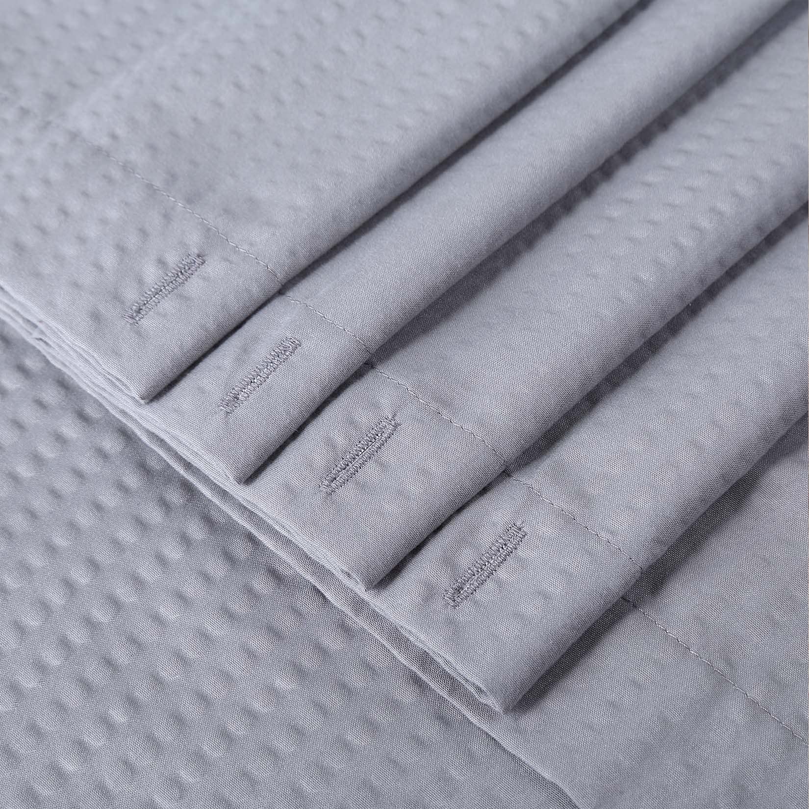 Rideau de douche Garvee en microfibre à motif en relief, déperlant, ourlet lesté, 12 œillets, gris, décoration de salle de bain