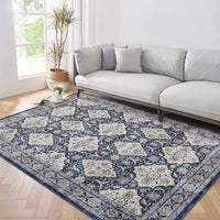 Tapis Garvee, motif vintage, envers antidérapant en TPR, multicolore, idéal pour salon, chambre, salle à manger et cuisine.