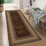 Garvee tapis lavable moderne avec bord géométrique antidérapant pour cuisine et salon design plat couleur moderne