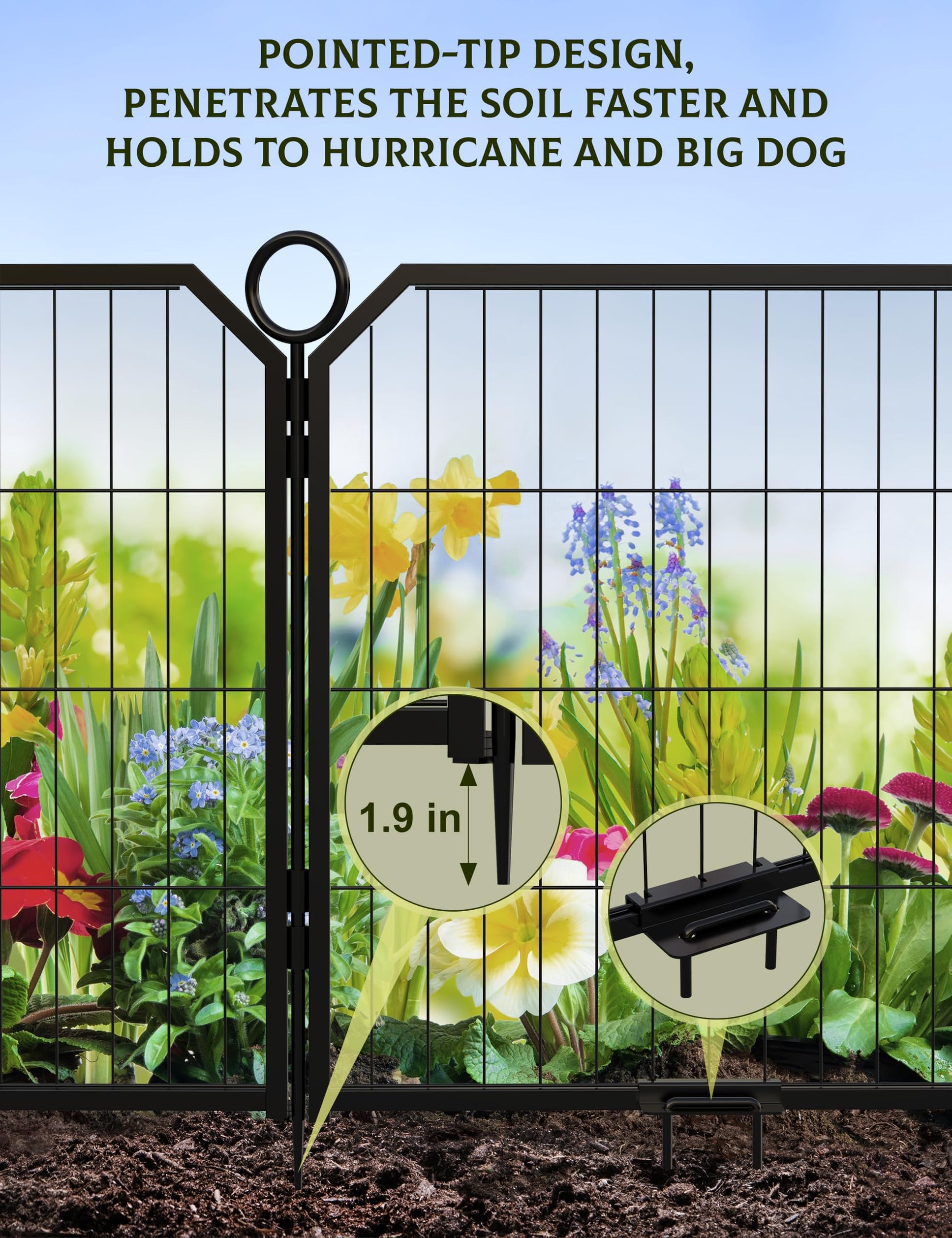 Garvee Parc pour Chien 102 cm, 8 Panneaux en Métal Robuste, Enclos Intérieur/Extérieur pour Chiot, Camping-Car, Jardin et Cour