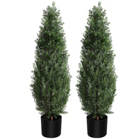 Garvee Lot de 2 arbres artificiels cèdre 91 cm, faux arbustes avec protection UV, décoration intérieure et extérieure pour entrée, terrasse, balcon et jardin