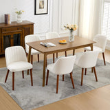 Garvee Chaises De Salle À Manger En Bois - Ensemble De 6, Sièges Rembourrés Confortables, Pieds En Bois Robustes, Design Moderne Beige Pour Cuisine Et Restaurant - Beige
