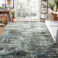 Tapis Garvee moderne lavable, motif abstrait, pour salon, chambre ou chambre d'enfant, 120 x 170 cm, bleu-gris, polyester