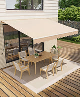Garvee store manuel 3 × 2,4 m, imperméable, protection UV, structure en aluminium, beige, pour terrasse et balcon - Beige