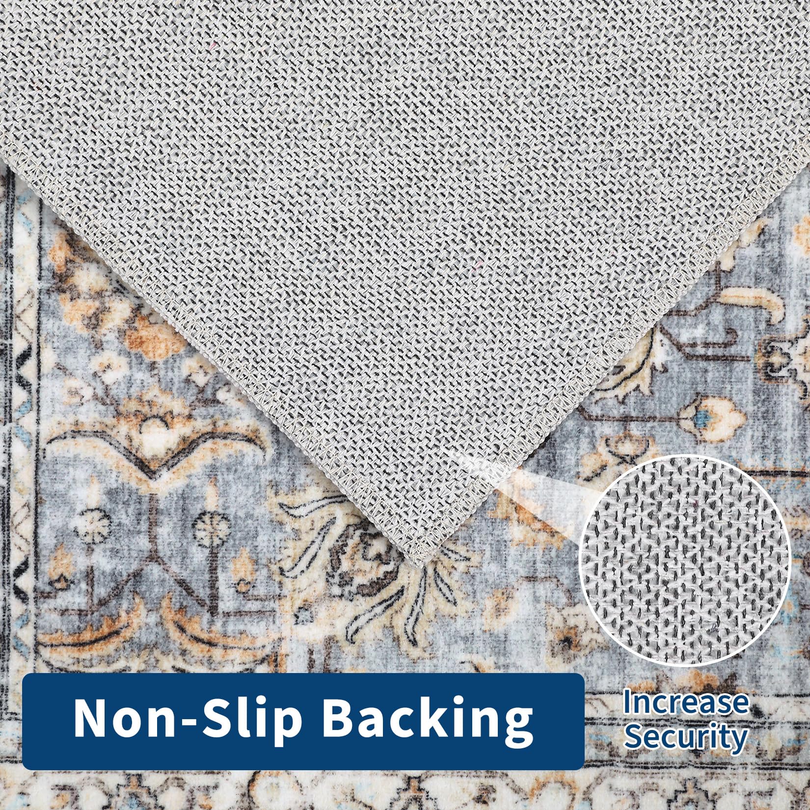 Tapis Garvee Pearl Fleece, 100 % polyester, pliable et lavable, pour salon et cuisine, 60 x 230 cm, bleu