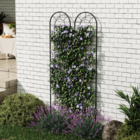 Garvee ensemble de treillis de jardin en 2 pièces pour plantes grimpantes, 140 × 30 cm, métal robuste, résistant aux intempéries, décoratif, pour jardin et terrasse