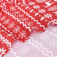 Nappe de Noël ronde Garvee 152 cm rouge, déperlante, antitache, 100 % polyester, motif flocons de neige et rennes, idéale pour les fêtes et la maison