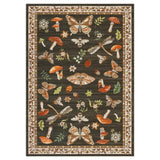 Garvee Tapis Floral Moderne Lavable en Machine, Antidérapant à Poils Courts, Style Rétro pour Salon, Chambre, Cuisine et Bureau - Marrón