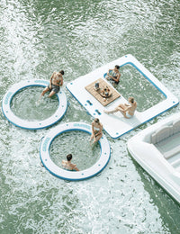 Hamac gonflable aquatique Garvee, ponton flottant en filet, 3 m/2,4 m, PVC 2700 g/m², résistant aux UV, 8 anneaux en acier inoxydable, idéal pour les fêtes au bord de la piscine ou du lac, plusieurs couleurs