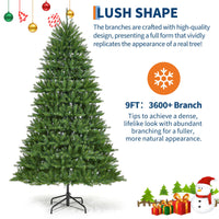 Garvee sapin de Noël artificiel de 270 cm avec 1100 LED, matériau PE/PVC de luxe pour grandes salles et marchés de Noël