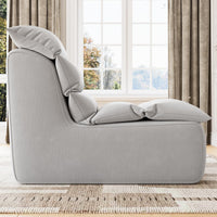 Pouf Garvee pour adultes avec mousse haute résilience et base antidérapante, tissu éponge, ergonomique, gris, salon et chambre