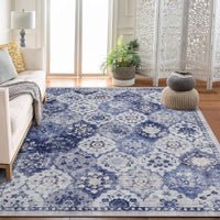 Tapis de salon Garvee, grand format, design vintage, lavable, 200 x 290 cm, polyester doux, antidérapant, poils courts
