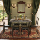Garvee Ensemble Table à Manger Rectangle Petite 4 Places MDF Résistant Cadre Métal Robuste Chaises Rembourrées Coin Repas Appartement Rustique - 