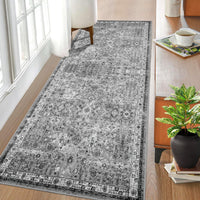Tapis de couloir antidérapant à poils courts Garvee Boho pour cuisine, entrée, chambre, salon, 80 x 150 cm, gris vintage