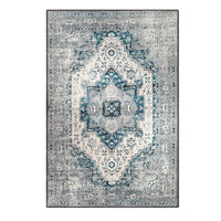 Tapis décoratif lavable Garvee, à poils courts, bleu-gris, 120 x 170 cm, pour chambre, salon, salle à manger, entrée