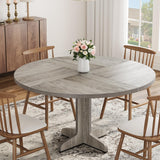 Garvee Table à manger ronde 120 cm pour 4 à 6 personnes, MDF robuste, base stable, pieds réglables, gris, pour cuisine et salon - Gris