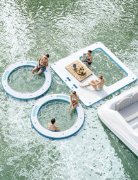 Hamac gonflable aquatique Garvee, ponton flottant, trampoline de 3 m (10 pi), filet marin en PVC, idéal pour les fêtes, piscine, lac, multicolore