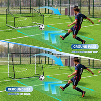 Garvee Filet de Rebond de Football 3-en-1, Filet Haute Réactivité avec Cadre en Acier, pour Entraînement Individuel ou Collectif