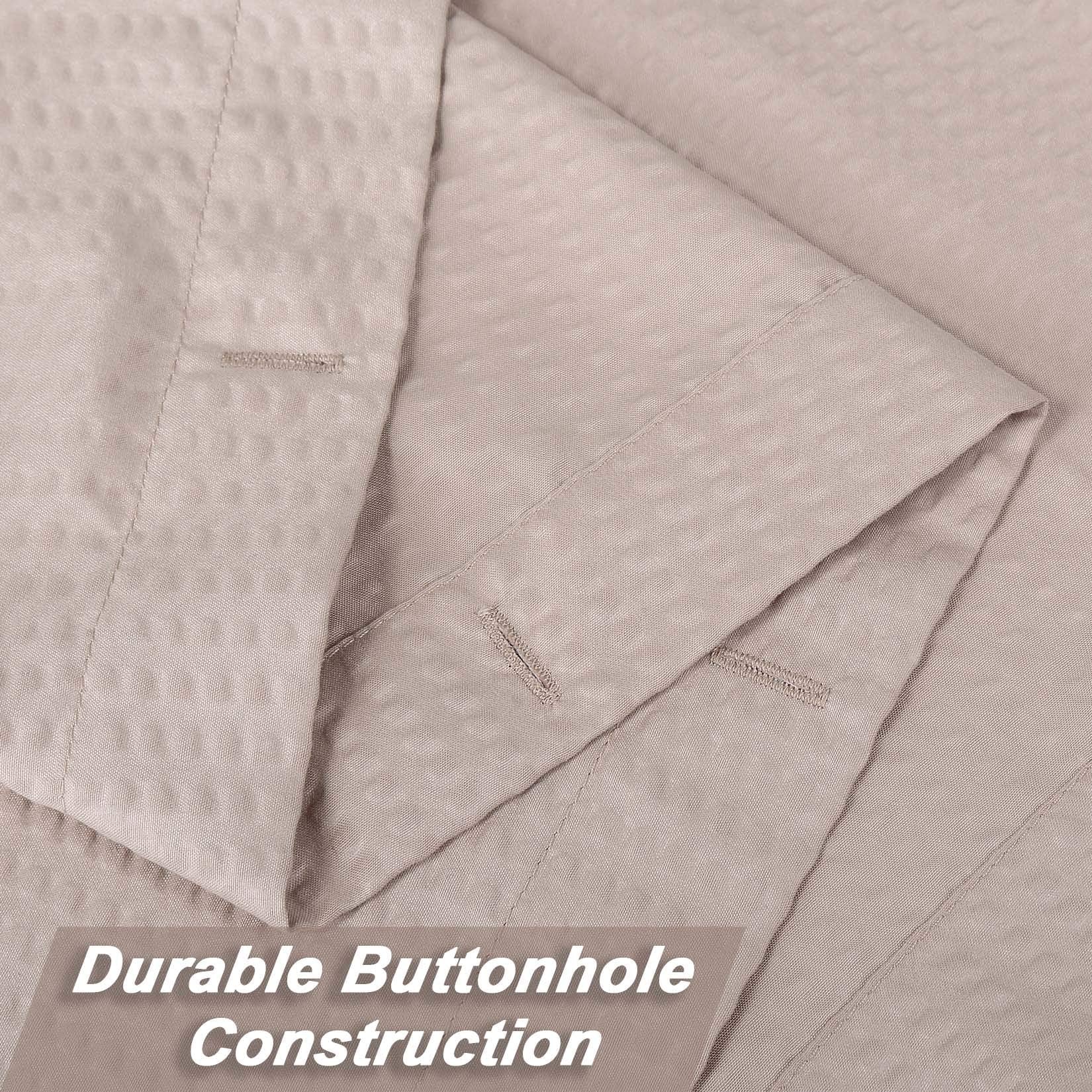 Rideau de douche en microfibre Garvee, déperlant, 72 x 72 cm, taupe gaufré, séchage rapide, facile à installer, salle de bain