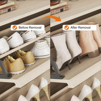 Meuble à chaussures Garvee avec 3 compartiments pliables, étagère réglable, en MDF, pour entrée et salon, 80,5 x 26 x 117 cm, blanc