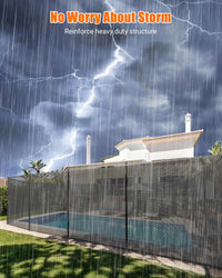 Grillage de sécurité pour piscine Garvee 1,20 m x 14,60 m avec pieds en acier inoxydable, résistant aux intempéries, réglable pour jardin et piscine, noir