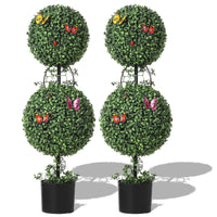 Ensemble de 2 topiaires de buis artificiels Garvee, résistants aux UV, réalistes, en polyéthylène, verts, pour jardin et véranda.