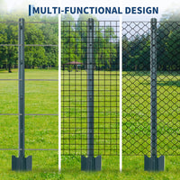 Ensemble de 10 poteaux de clôture de jardin en acier Garvee de 90 cm (3 pi) avec ancrages d'angle en U, revêtement en poudre, robustes et polyvalents, portail de jardin