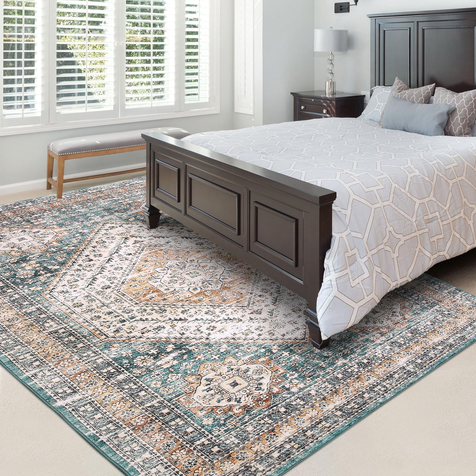 Tapis de couloir vintage Garvee, lavable et antidérapant, idéal pour l'entrée, la cuisine et le salon, 60 x 230 cm, multicolore.