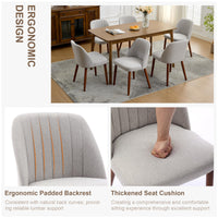 Chaises de salle à manger Garvee en bois, lot de 2, rembourrées, confortables, pour cuisine et restaurant, grises, 52 cm (P) x 46 cm (L) x 76 cm (H)