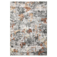 Tapis Garvee moderne lavable, motif abstrait, antidérapant, tissé à plat, pour salon, chambre, salle à manger, couloir, cuisine, orange et gris