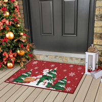 Tapis de porte de Noël Garvee avec motif Père Noël, antidérapant, pour l'intérieur et l'extérieur, 40 x 80 cm, couleur naturelle