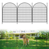 Garvee clôture de jardin en fer 102 cm x 7,19 m barrière anti-animaux résistante à la rouille portillon bas noir