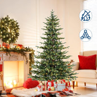 Sapin de Noël artificiel Garvee 183 cm en PE/PVC avec éclairage LED automatique intelligent pour grandes pièces et événements festifs