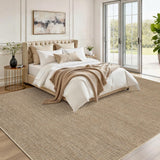 Garvee Tapis pliable 240 × 340 cm en polyester effet lin, lavable, design classique, pour salon, chambre et salle à manger, Lin lin - Leinenfarbe