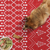 Tapis rouge moderne Garvee à motif flocons de neige, 100 % chenille de polyester, antidérapant en TPR, 80 x 150 cm, salon et entrée