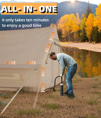 Tente de camping gonflable Garvee avec pompe, idéale pour le camping et les activités de plein air, 118 x 83 x 79 cm, en coton et PVC, imperméable et coupe-vent.