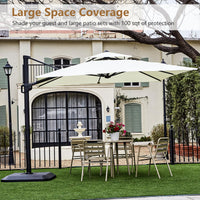 Garvee Parasol de jardin en aluminium 300 × 300 cm, beige, léger et résistant, structure robuste pour terrasse, balcon et extérieur